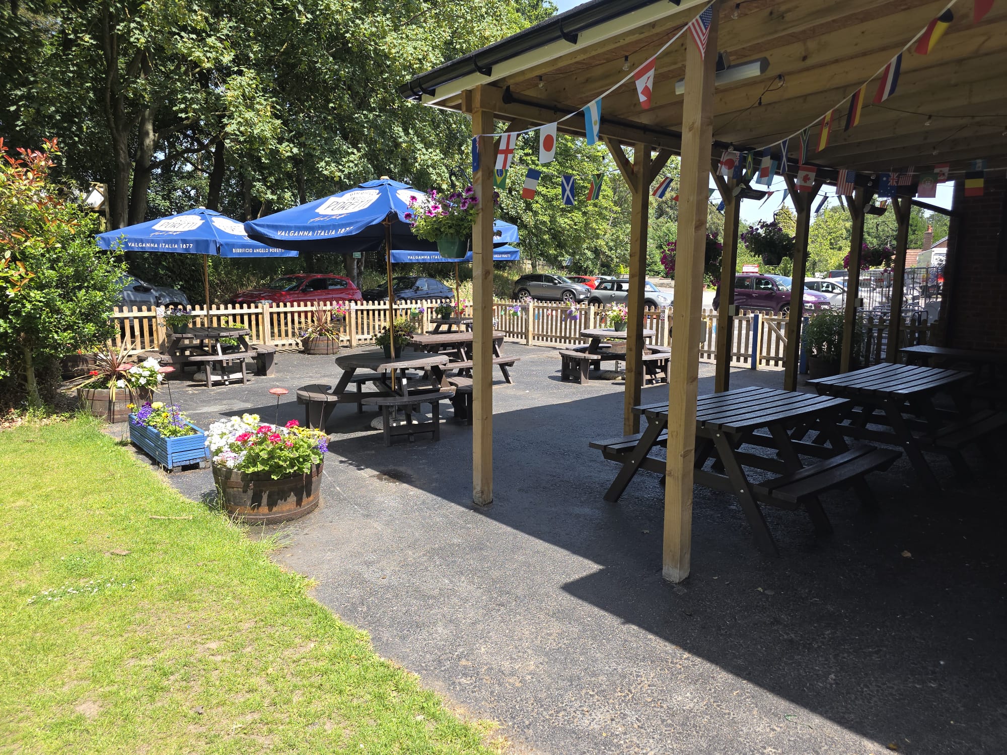 Covered outdoor seating area