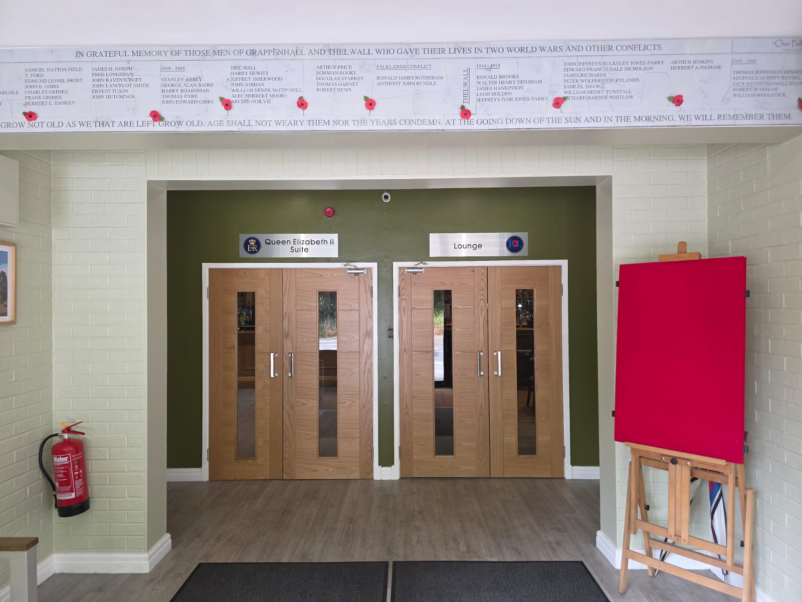 War memorial archway above the suite entrance